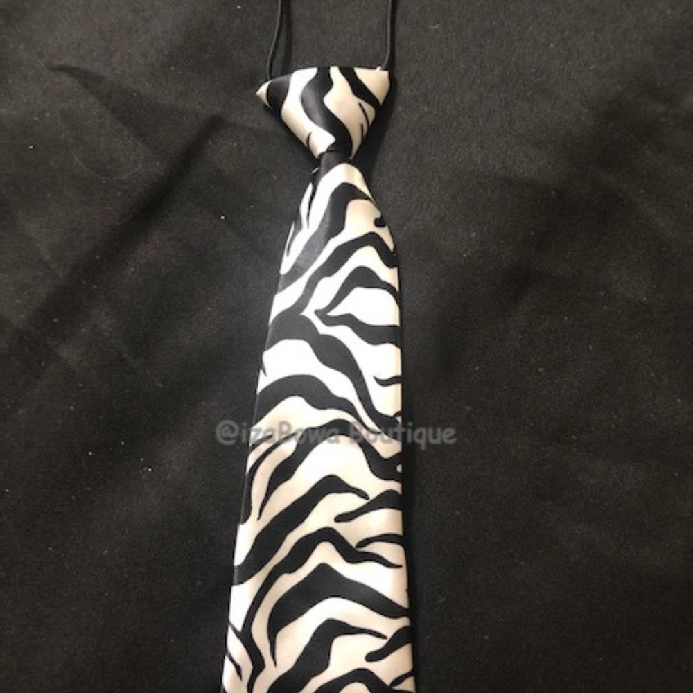 Zebra Print Satin Tie   =PETS=  TY1108  NWT Boutique
